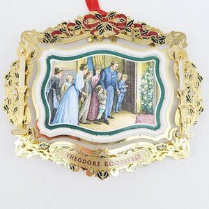 White House Christmas Ornament 2011 Double Sided Theodore Roosevelt No Box
